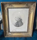 Antiek Pastel 18 e eeuw Frans Gaspard Monge bladgoud lijst, Antiek en Kunst, Ophalen of Verzenden