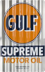 Gulf supreme motor oil bord benzine Porsche 911 G F, Nieuw, Reclamebord, Ophalen of Verzenden