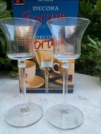 Leerdam, Decora , Forum , 2. Kandelaars op voet 18 cm., Antiek en Kunst, Antiek | Kandelaars, Ophalen of Verzenden