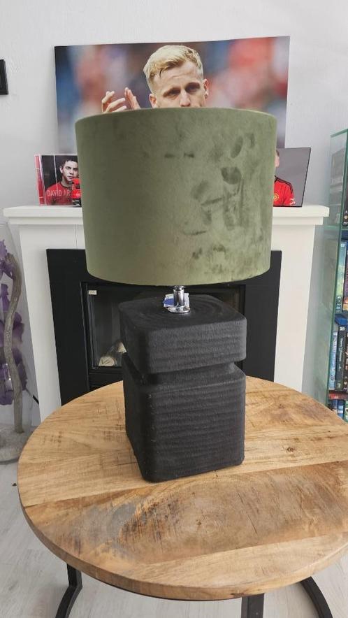 Light & Living Lampenkap Velours Dusty Green! NIEUW!, Huis en Inrichting, Lampen | Lampenkappen, Nieuw, Minder dan 25 cm, Rond
