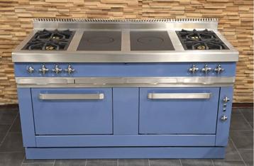 Luxe Fornuis Morice 160cm blauw 6 pits 2 ovens La Cornue beschikbaar voor biedingen