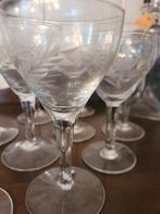 Vintage geslepen glazen per stuk 2.25 6 stuks korenaar, Antiek en Kunst, Ophalen of Verzenden