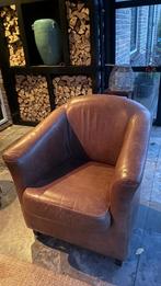 Lederen fauteuil, Huis en Inrichting, Ophalen, Gebruikt, 50 tot 75 cm, Leer
