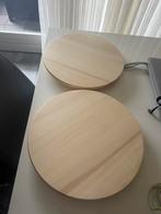 Snudda draaiplateau massief hout 39 cm 2 stuks voor €15., Ophalen of Verzenden, Zo goed als nieuw, Rechthoekig, Hout