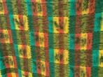 Vintage groot wollen deken groen rood geel 2.30 x 2.00 mtr, Huis en Inrichting, Gebruikt, Deken of Dekbed, Ophalen of Verzenden