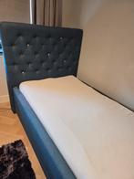 Gestoffeerd Eenpersoonsbed - Blauw, Ophalen, 90 cm, Eenpersoons, Blauw