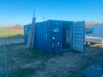 20 ft container met stelling, werkbank en electra, Ophalen