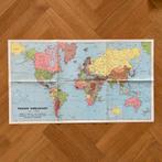 Oude wereldkaart, Boeken, Atlassen en Landkaarten, Gelezen, Ophalen of Verzenden, Landkaart, 1800 tot 2000