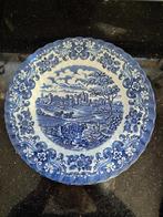 5 x Engels BLAUWE Olde Country Castles plat bord 25,5 cm, Antiek en Kunst, Antiek | Servies los, Ophalen