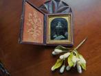 Antiek Engels Victoriaans ambrotype foto op glas c. 1860, Ophalen of Verzenden
