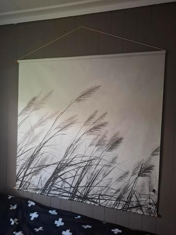 Canvas Wanddoek Rietpluimen - 120x110cm beschikbaar voor biedingen