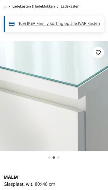 Glasplaat Ikea MALM 80x48 cm - afbeelding 2