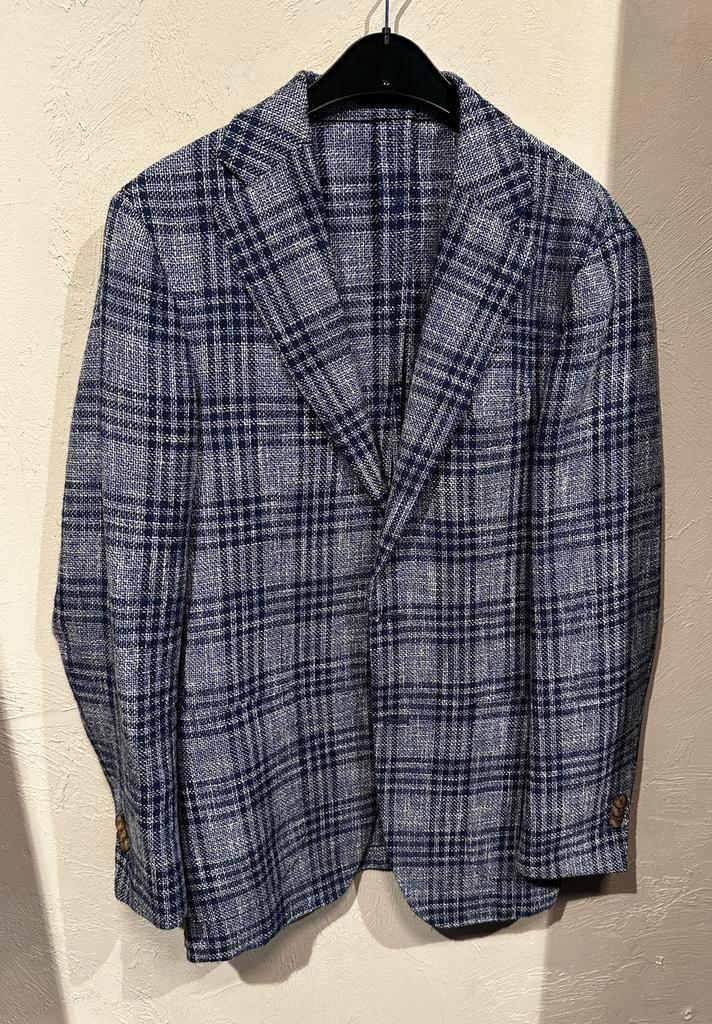 Colbert van Suitsupply. Maat 48. Blauw geruit, Kleding | Heren, Kostuums en Colberts, Zo goed als nieuw, Maat 48/50 (M), Blauw