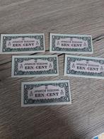 5 briefjes van 1 cent uit 1942 oorlogsgeld Ned-Indie, Ophalen of Verzenden, Zuidoost-Azië