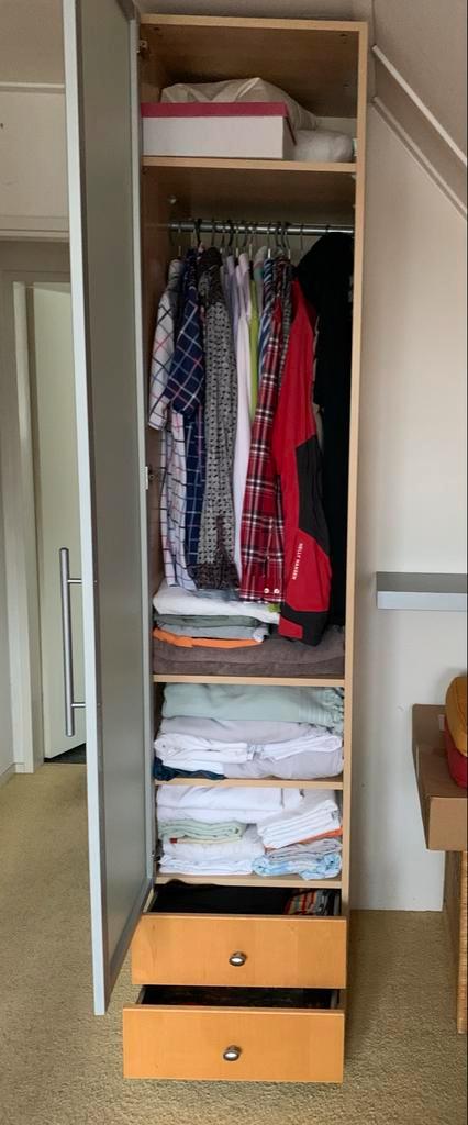 IKEA PAX kast 50x60x236 - Beukenhout & Matglas, Huis en Inrichting, Kasten | Kledingkasten, Gebruikt, 200 cm of meer, 50 tot 100 cm