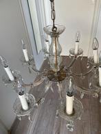 Mooie glazen kroonluchter met kristallen, Ophalen of Verzenden, Gebruikt, Glas