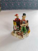 Oud Kerstdorp Figuur op Bankje, Ophalen of Verzenden, Gebruikt