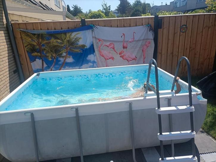 Bestway Power Steel Zwembad + Nieuwe Pomp, Tuin en Terras, Zwembaden, Gebruikt, Opzetzwembad, 80 tot 120 cm, 200 tot 400 cm, Minder dan 200 cm