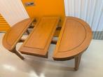 Prachtige teakhouten ovale verstelbare tafel, Huis en Inrichting, Tafels | Eettafels, Ophalen, 100 tot 150 cm, Teakhout, Zo goed als nieuw