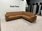 GRATIS LEVERING Z.G.A.N cognac hoekbank 265x235 Gereinigd, Ophalen of Verzenden, Zo goed als nieuw, Vierpersoons of meer, Stof