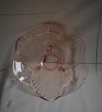 Oude Schaal Roze Glas 23 cm, Ophalen