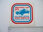 sticker oud SIMCA Chrysler 1979 Vanhees Ivo belgie auto, Verzenden, Zo goed als nieuw, Bedrijf of Vereniging