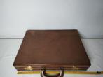 K644 VINTAGE lederen kantoorkoffer / attachekoffer / college, Gebruikt, Bruin, Overige typen, Onbekend