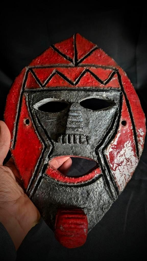 Zeldzaam Vintage Tribaal Keramiek Masker, Antiek en Kunst, Antiek | Keramiek en Aardewerk, Ophalen of Verzenden