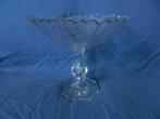 Fraai geslepen glazen schaal op voet / tazza Holland ca 1890, Antiek en Kunst, Antiek | Glas en Kristal, Ophalen of Verzenden