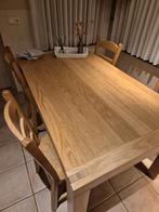 Eiken tafel en stoelen, Huis en Inrichting, Ophalen, Gebruikt, 4 tot 6 stoelen