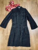 ESSENTIEL ANTWERP * stoere cupro doorknoop jurk * zwart 40, Essentiel Antwerp, Knielengte, Maat 38/40 (M), Zo goed als nieuw