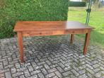 Massief eiken tafel, 180 x 90, gebeitst en gelakt, Ophalen, Gebruikt, Eikenhout, 50 tot 100 cm