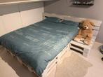 Tweepersoons pallet bed - wit geverfd. Gratis op te halen., Ophalen, Gebruikt, Wit, Tweepersoons