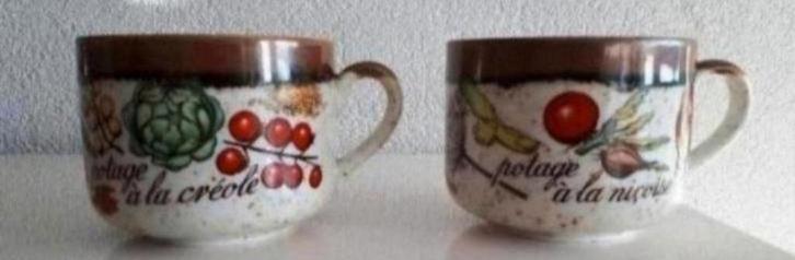 Vijf Soepkommen Franse Keuken, Huis en Inrichting, Keuken | Servies, Zo goed als nieuw, Kom(men), Overige stijlen, Aardewerk, Ophalen of Verzenden