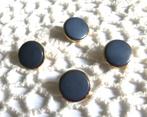 Vintage kunststof knopen nr M2130 blauw-goud, Verzenden, Nieuw, Knoop of Knopen