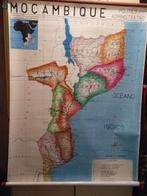 Originele schoolkaart Mozambique, Verzamelen, Gebruikt, Ophalen, Aardrijkskunde Schoolkaart