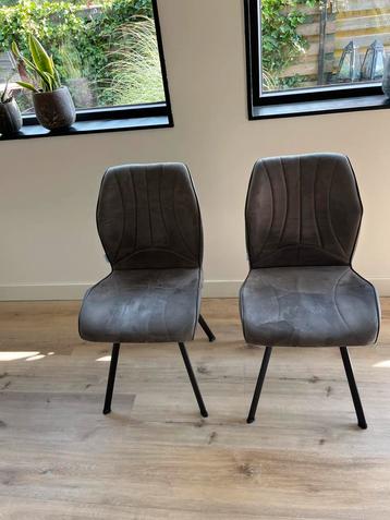 Grijze Eetkamerstoelen - Set van 2 beschikbaar voor biedingen