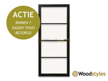 Staal look deur met glas | 4 variaties | ACTIE | Webshop