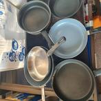 Schaal en  11 pannenkoek en 3 pannen 1 pan elektrische, Ophalen, Zo goed als nieuw, Overige materialen, Pannenset