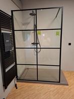 douchewand inloopdouche  met zwart kader, Ophalen, Nieuw, Glas, Douche