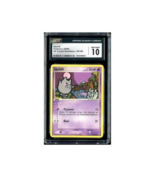 Pokemon Spoink EX Crystal Guardians #62 CGC 10, Hobby en Vrije tijd, Verzamelkaartspellen | Pokémon, Zo goed als nieuw, Losse kaart