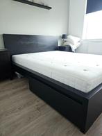 Bed MALM IKEA, 160 cm, Gebruikt, Hout, Zwart