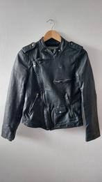 Zara black leather biker jacket S, Kleding | Dames, Zara, Gedragen, Ophalen of Verzenden, Maat 36 (S)