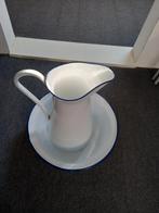 Emaille kan met schaal, Antiek en Kunst, Antiek | Emaille, Ophalen