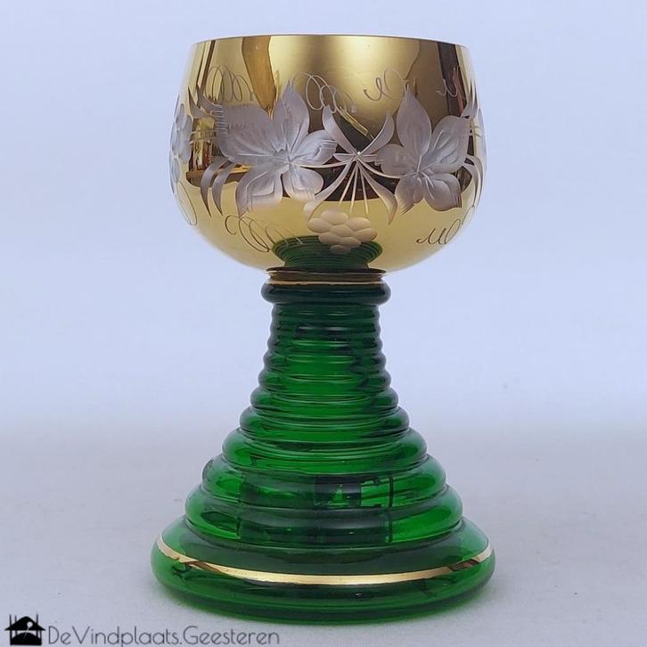 Kristallen roemer met muziekdoos, Antiek en Kunst, Curiosa en Brocante, Ophalen of Verzenden