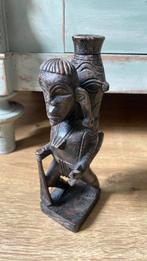 Prachtig houtsnijwerk beeld man vaas hout, Antiek en Kunst, Ophalen of Verzenden