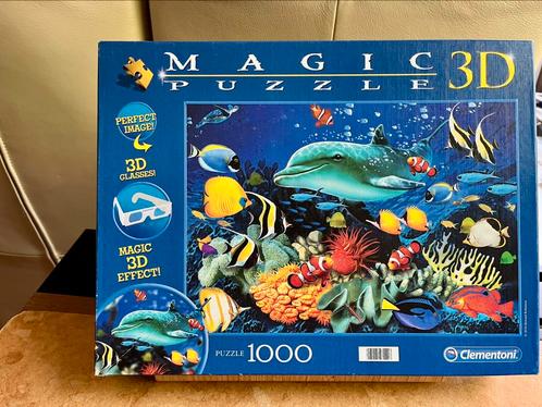 Onderzeewereld, dolfijn. 1000 st. Clementoni 3D. 4e gratis, Hobby en Vrije tijd, Denksport en Puzzels, Zo goed als nieuw, Legpuzzel