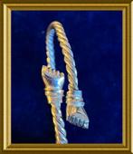 Zilveren boei armband met vuisten, Ophalen of Verzenden, Zilver, Armband