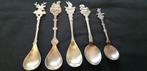 5 Verzilverde Dierenlepeltjes, Ophalen of Verzenden