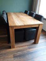 Teak houten eettafel. (onbehandeld) (zonder stoelen), Ophalen, Teakhout, 200 cm of meer, 50 tot 100 cm